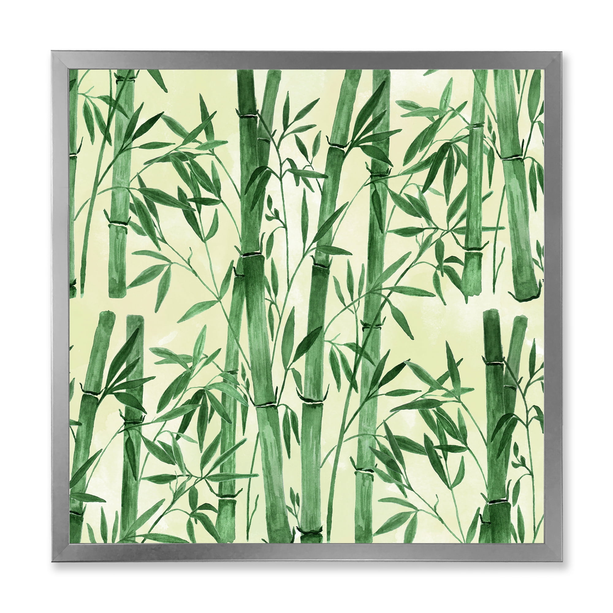 Designart 'The Forest of Bamboo Branches I' Tropical Framed Art Print