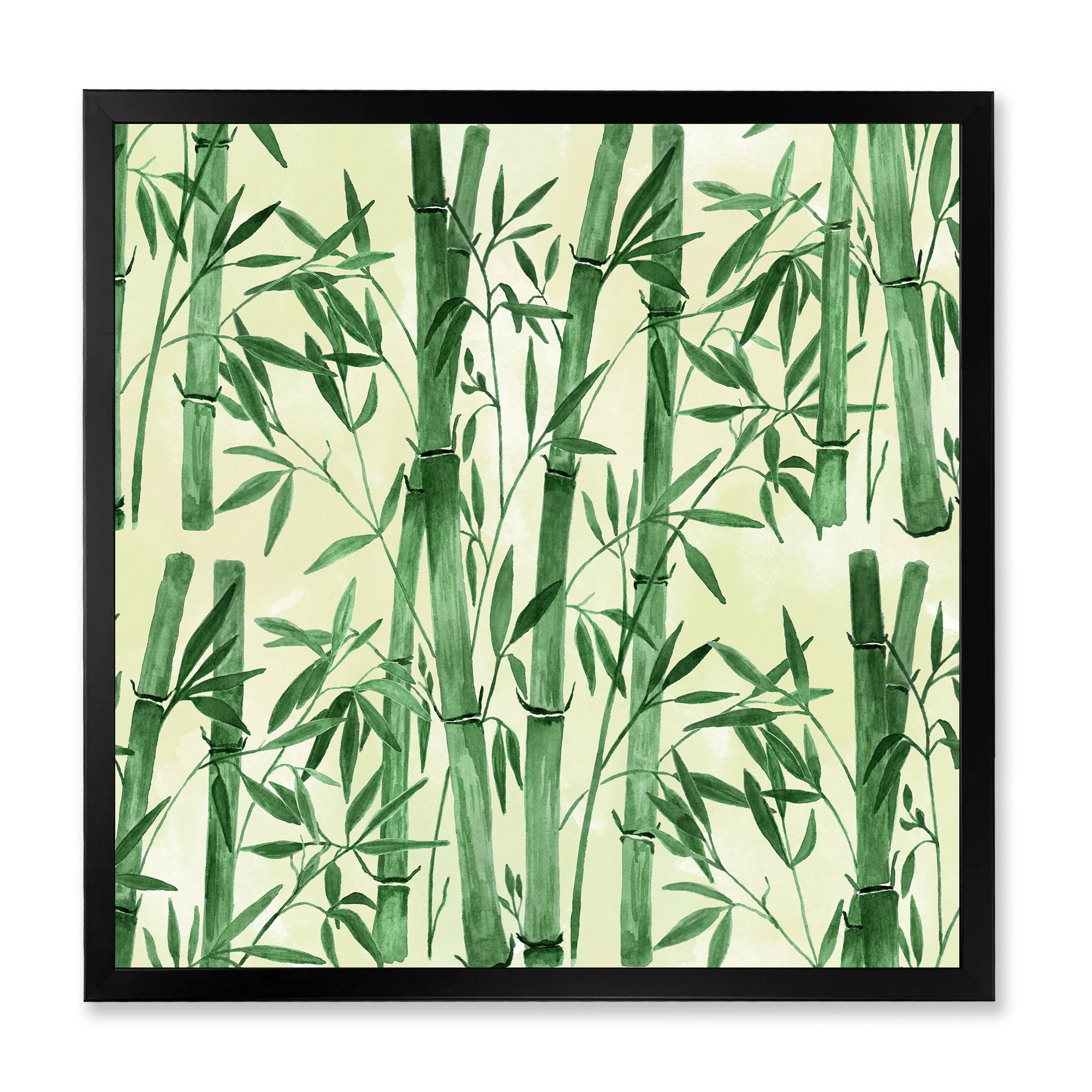 Designart 'The Forest of Bamboo Branches I' Tropical Framed Art Print