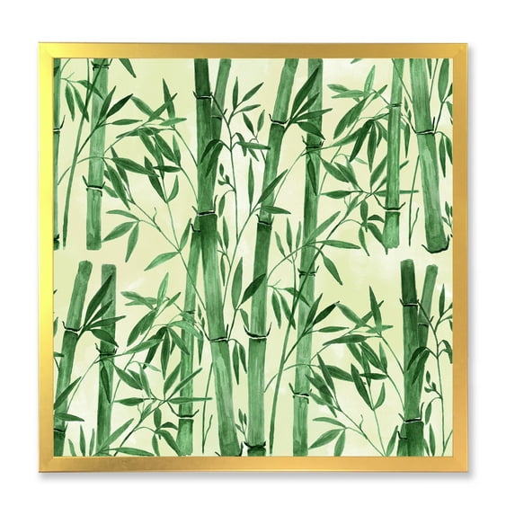 Designart 'The Forest of Bamboo Branches I' Tropical Framed Art Print