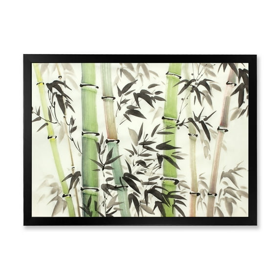Designart 'The Forest of Bamboo Branches II' Lake House Framed Art Print