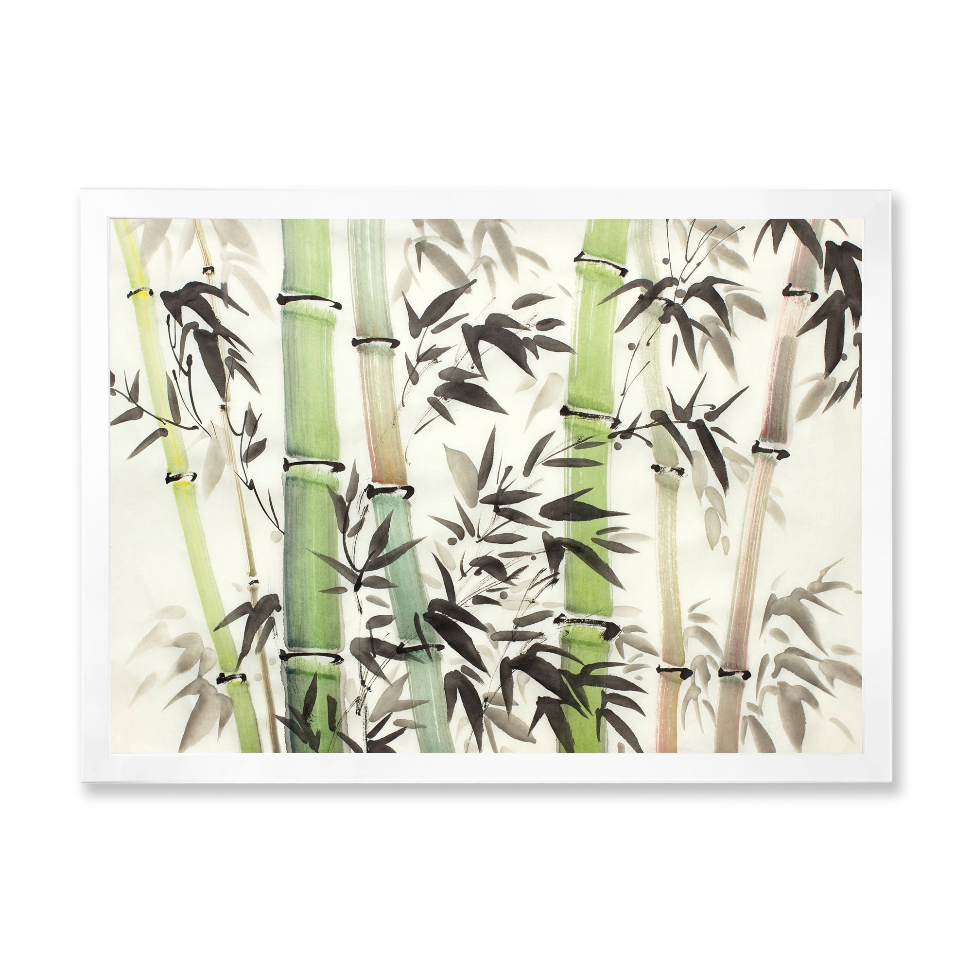 Designart 'The Forest of Bamboo Branches II' Lake House Framed Art Print