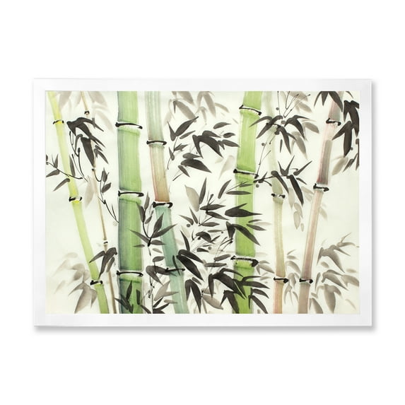Designart 'The Forest of Bamboo Branches II' Lake House Framed Art Print