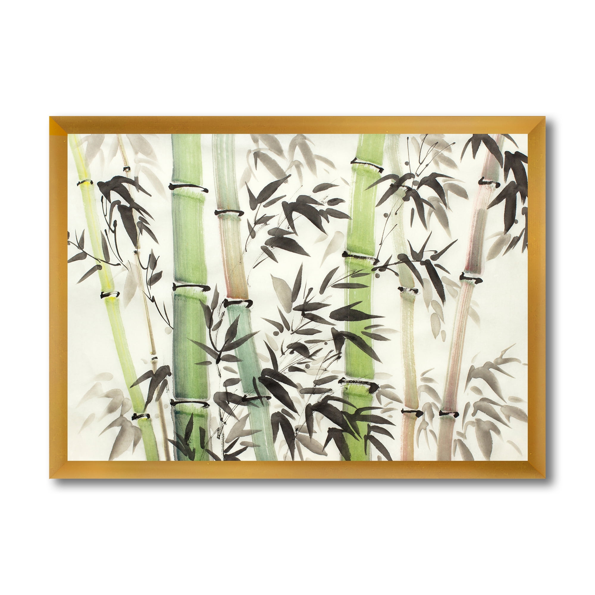 Designart 'The Forest of Bamboo Branches II' Lake House Framed Art Print