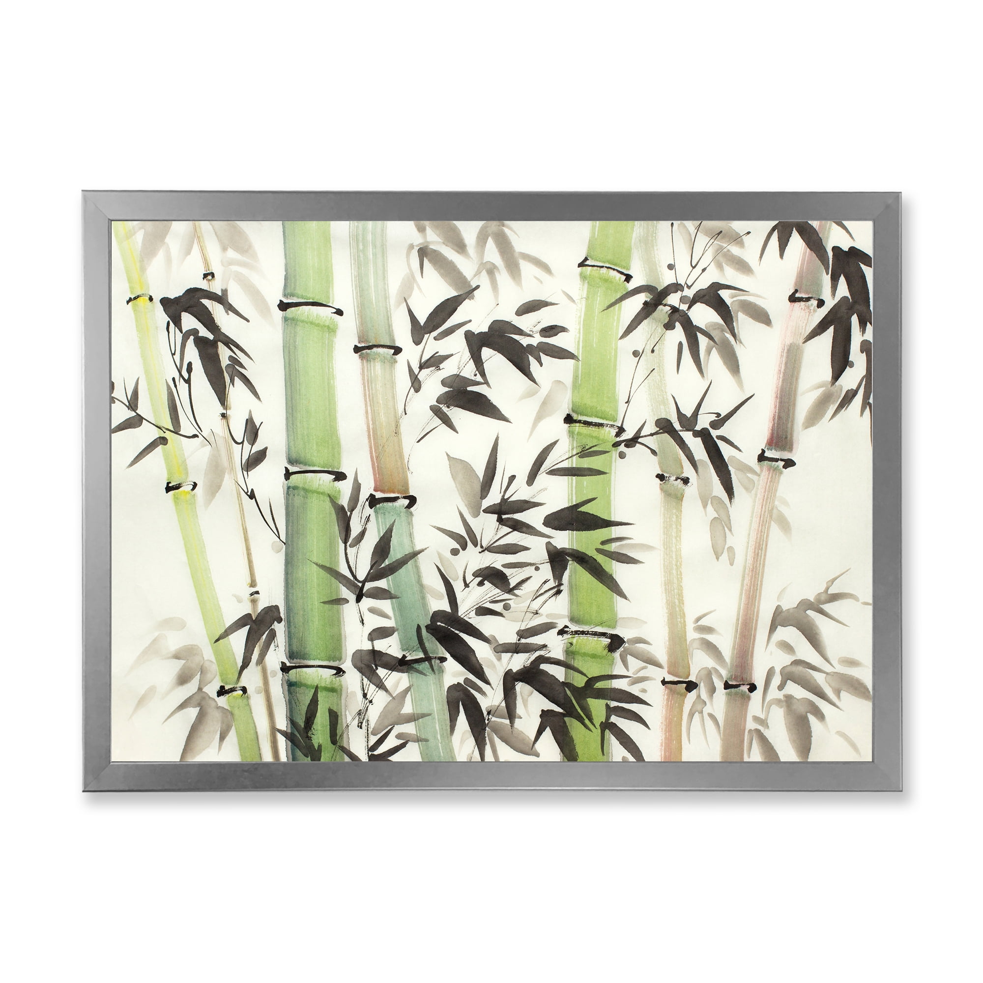 Designart 'The Forest of Bamboo Branches II' Lake House Framed Art Print