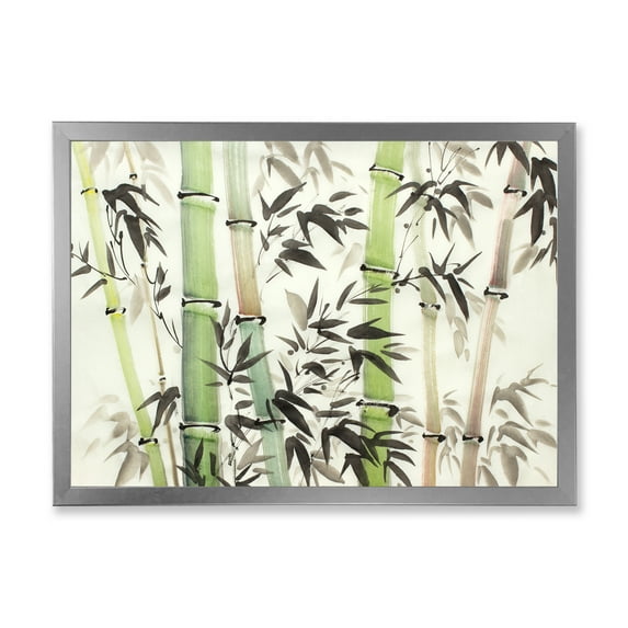 Designart 'The Forest of Bamboo Branches II' Lake House Framed Art Print