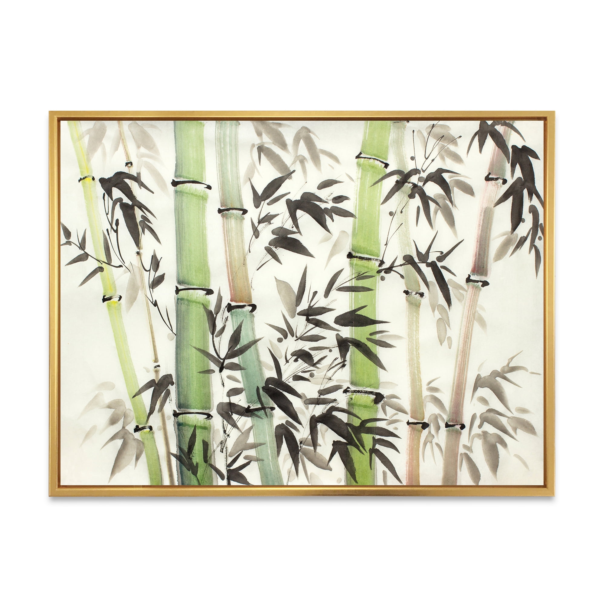 Designart 'The Forest of Bamboo Branches II' Lake House Framed Canvas Wall Art Print