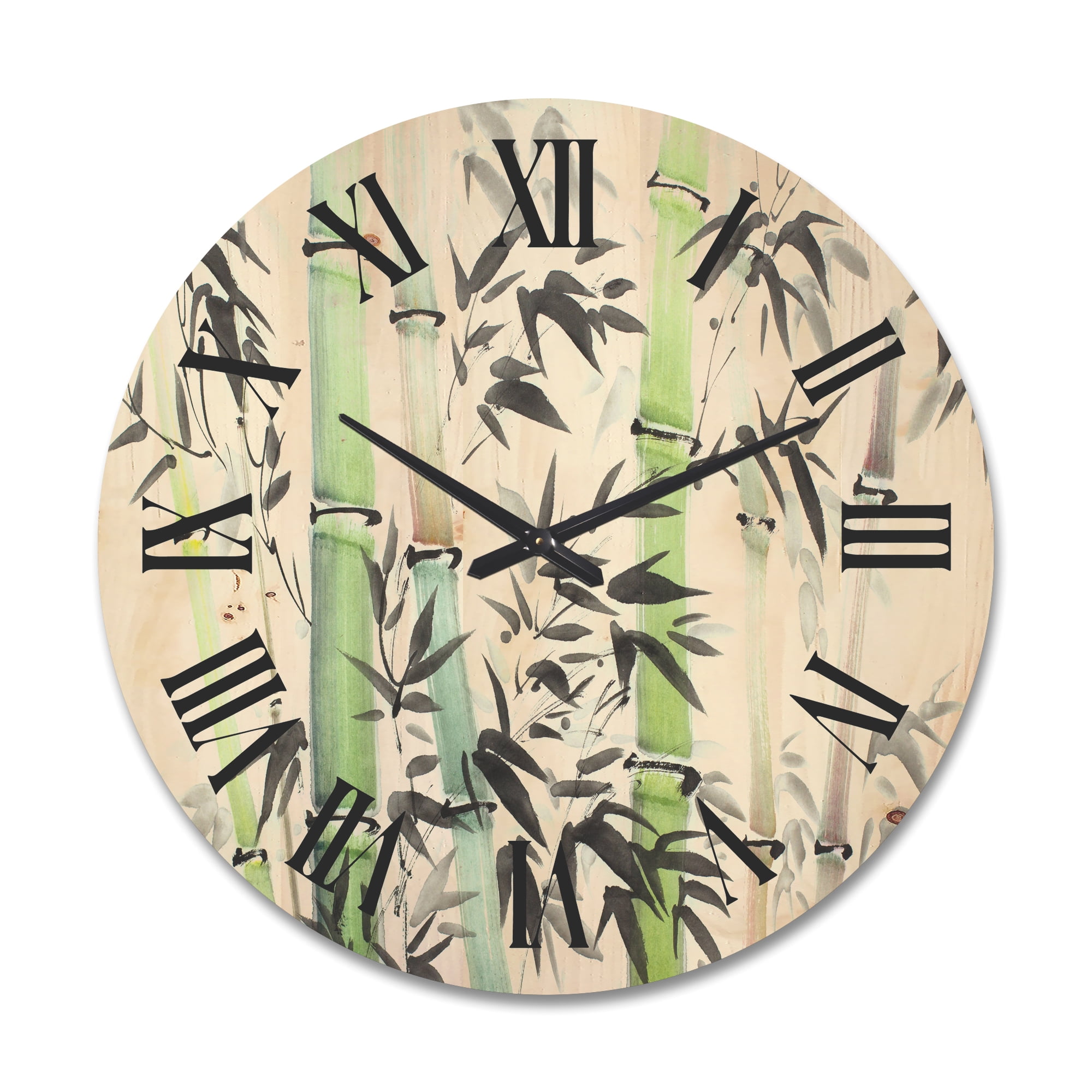 Designart 'The Forest of Bamboo Branches II' Lake House Wood Wall Clock