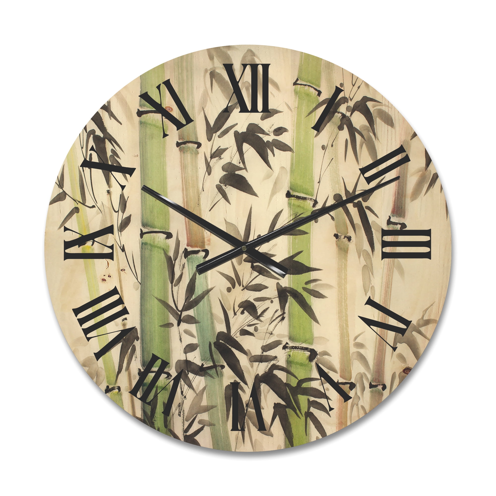 Designart 'The Forest of Bamboo Branches II' Lake House Wood Wall Clock