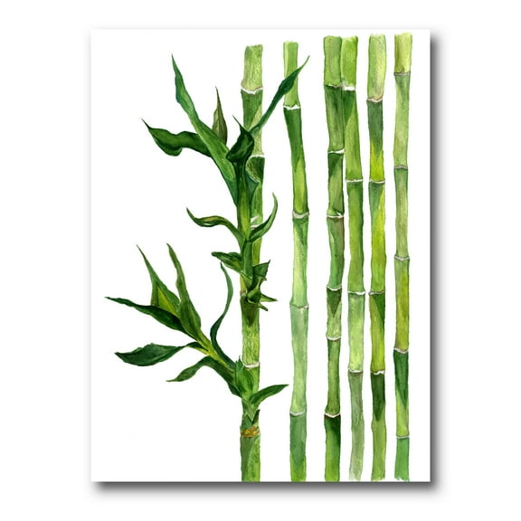 Designart ' The Forest of Bamboo Branches III ' Tropical Canvas Wall Art Print