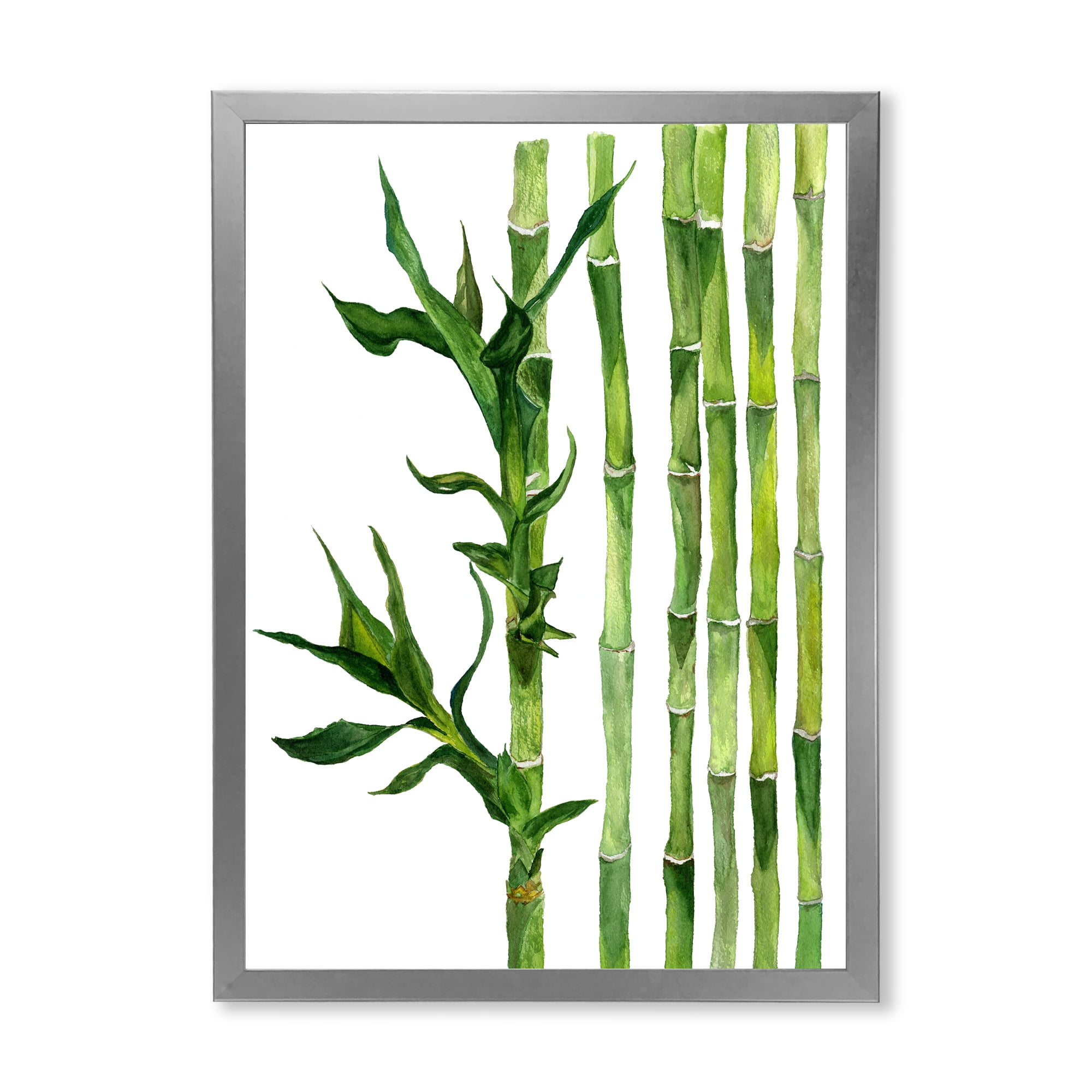 Designart 'The Forest of Bamboo Branches III' Tropical Framed Art Print