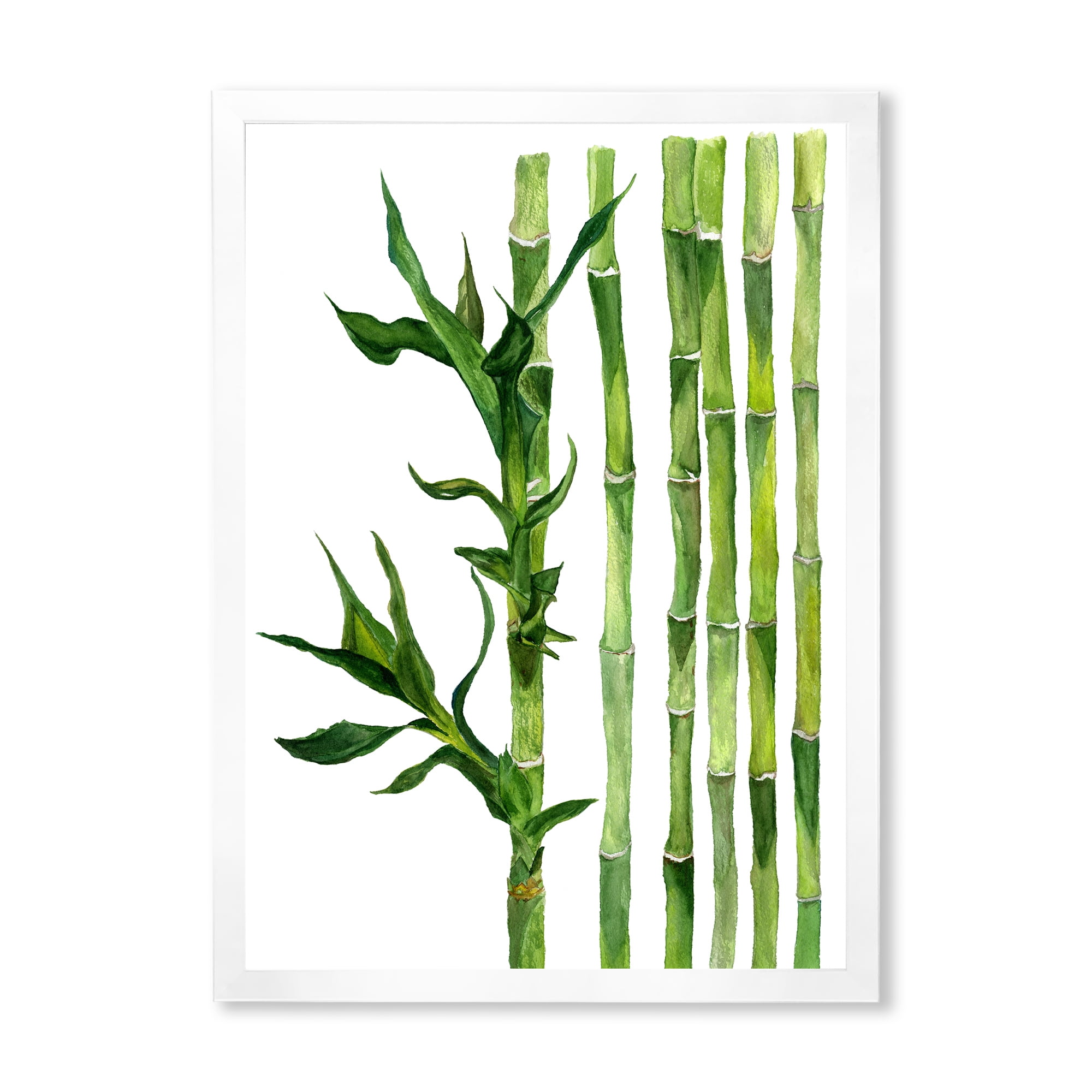 Designart 'The Forest of Bamboo Branches III' Tropical Framed Art Print