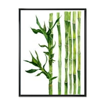 Designart 'The Forest of Bamboo Branches III' Tropical Framed Canvas Wall Art Print