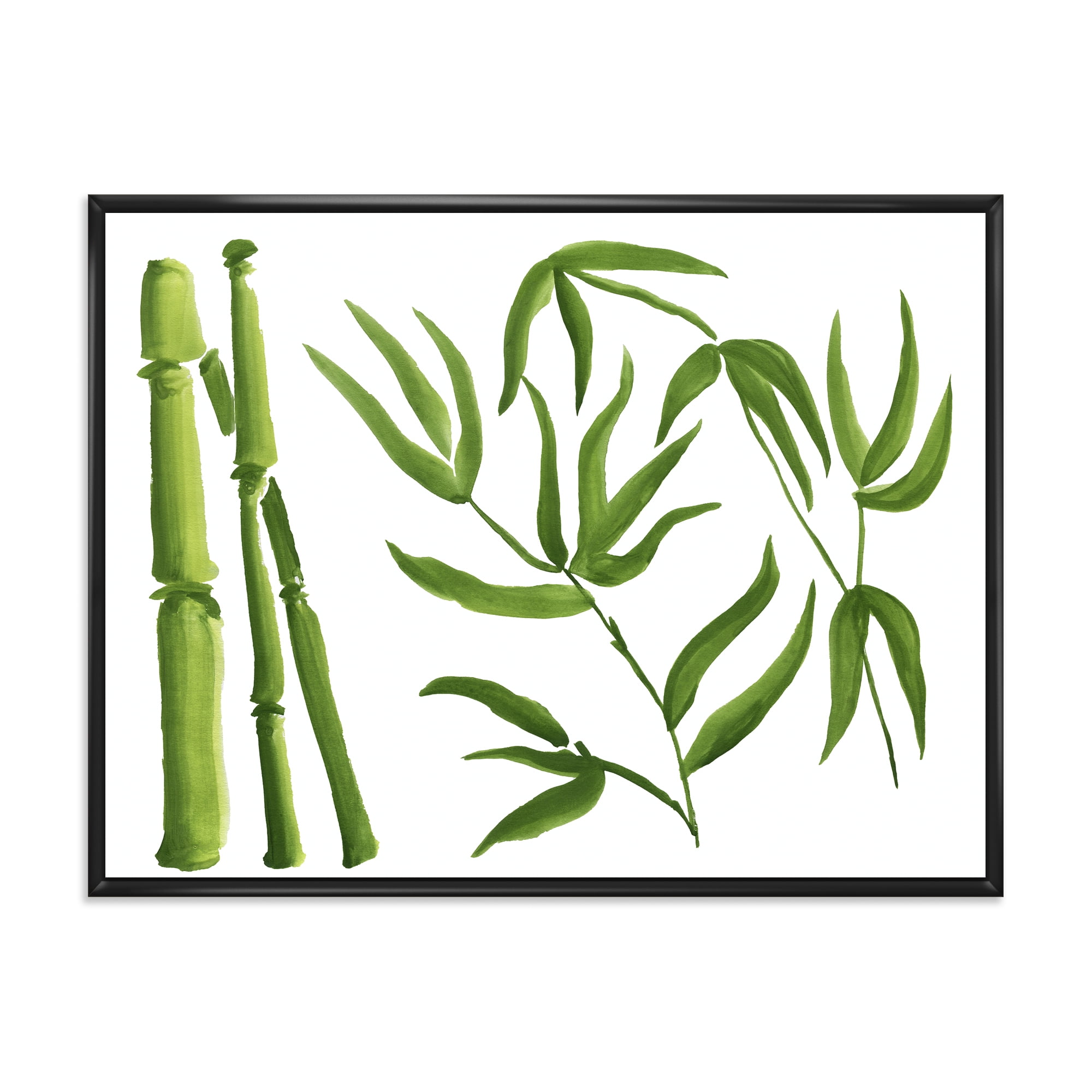 Designart 'The Forest of Bamboo Branches IV' Tropical Framed Canvas Wall Art Print