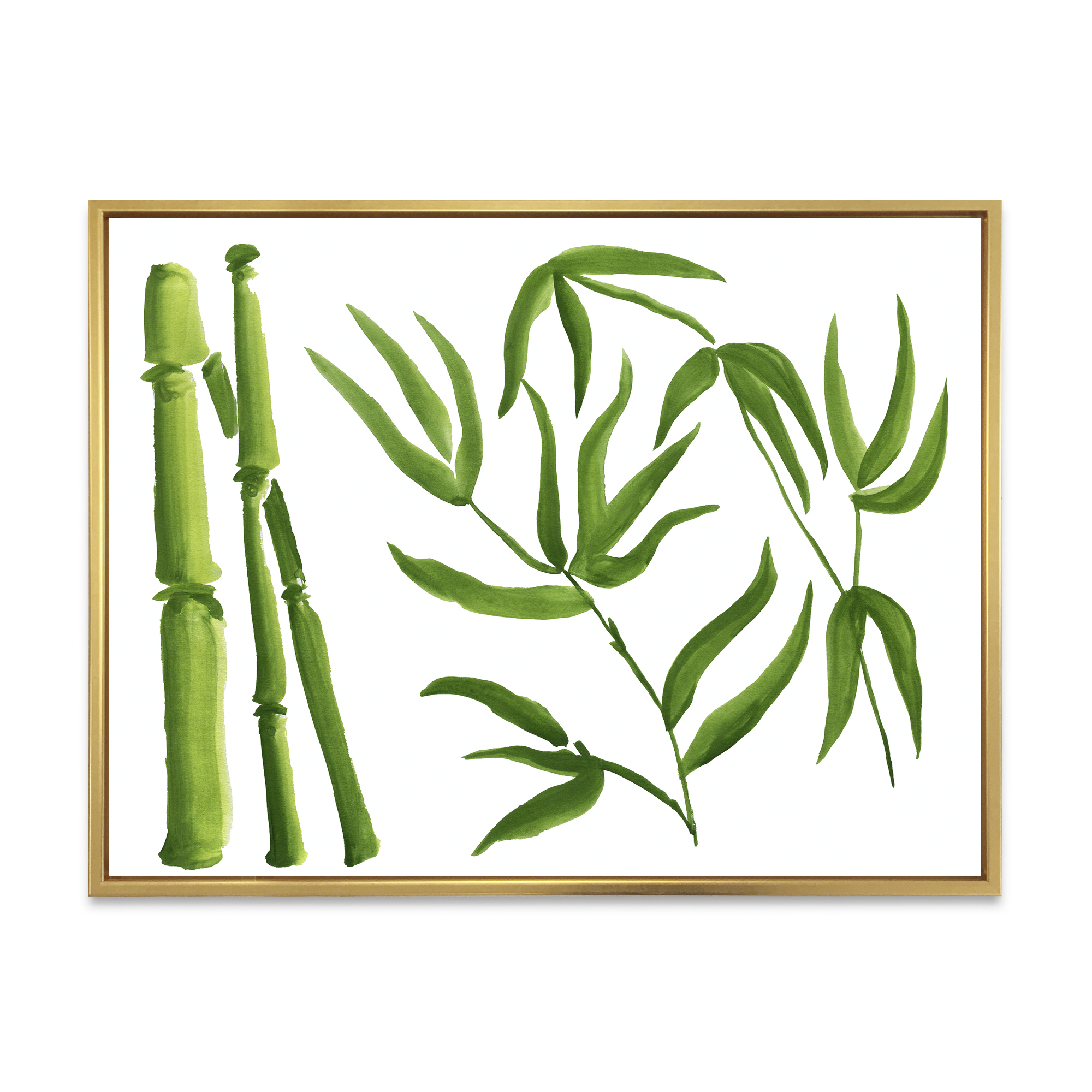 Designart 'The Forest of Bamboo Branches IV' Tropical Framed Canvas Wall Art Print