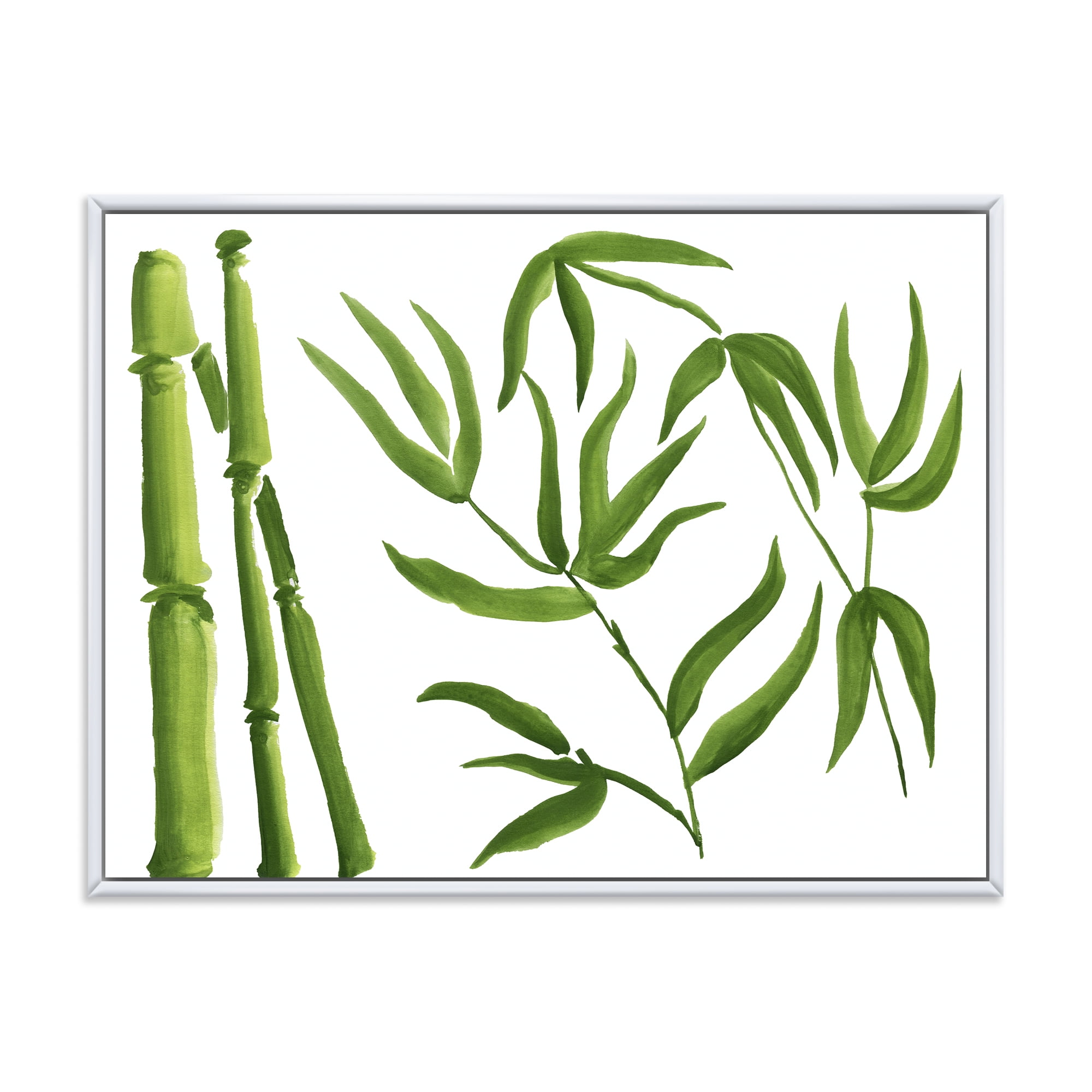 Designart 'The Forest of Bamboo Branches IV' Tropical Framed Canvas Wall Art Print