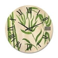 thumbnail image 1 of Designart 'The Forest of Bamboo Branches IV' Tropical Wood Wall Clock, 1 of 5