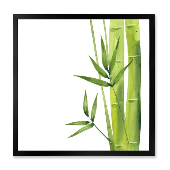 Designart 'The Forest of Bamboo Branches V' Tropical Framed Art Print