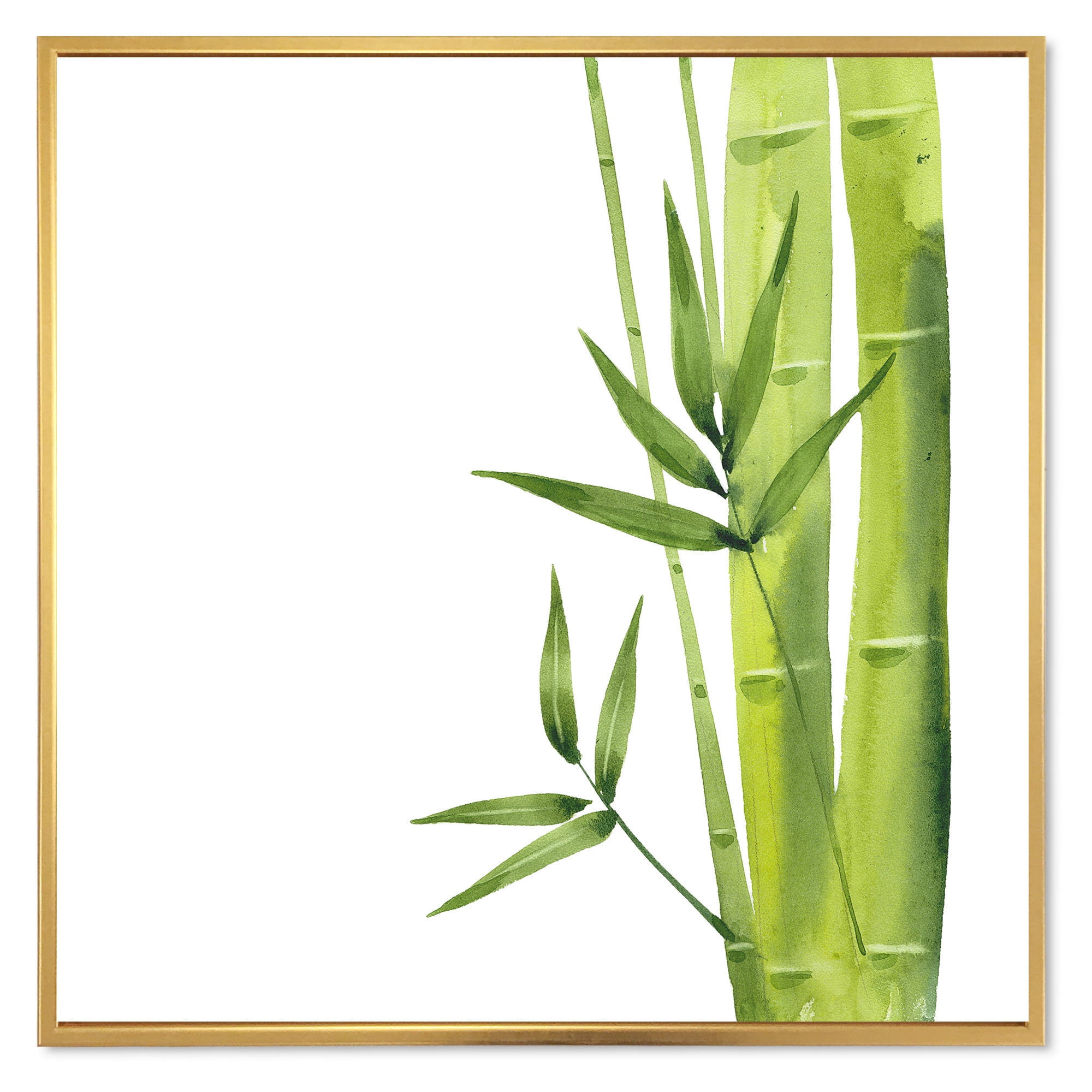 Designart 'The Forest of Bamboo Branches V' Tropical Framed Canvas Wall Art Print
