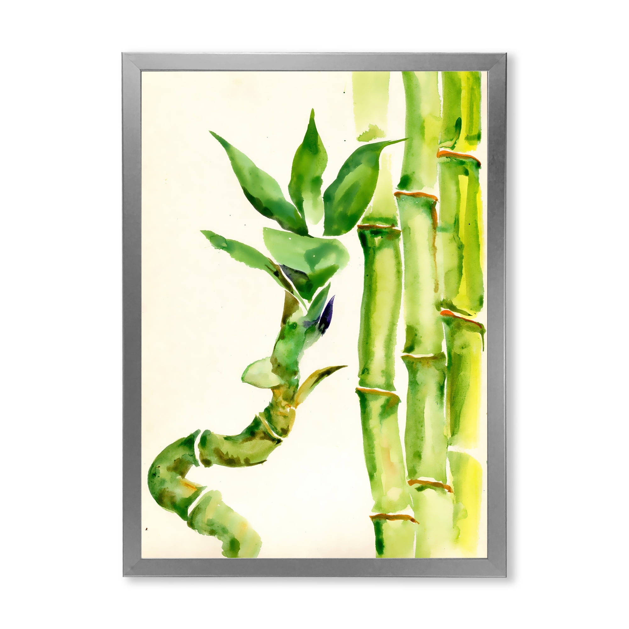 Designart 'The Forest of Bamboo Branches VI' Tropical Framed Art Print