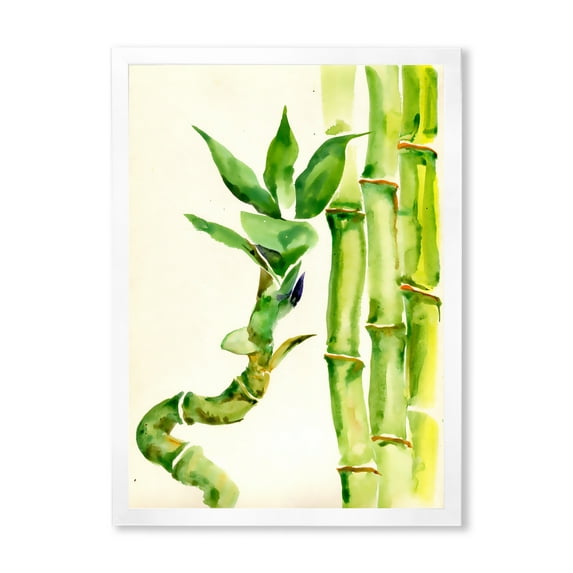 Designart 'The Forest of Bamboo Branches VI' Tropical Framed Art Print