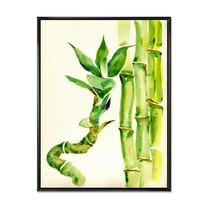 Designart 'The Forest of Bamboo Branches VI' Tropical Framed Canvas Wall Art Print