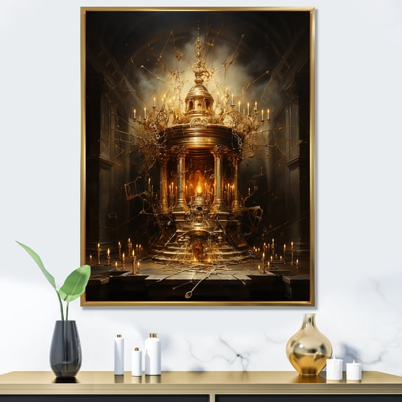 Designart "The Gilded Ark Of The Covenant In Judaism" Judaism Floater Framed Canvas Prints