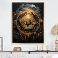 thumbnail image 1 of Designart "The Glorious Genesis Of Golden Bitcoin I" Fashion Bitcoin Floater Framed Wall Decor, 1 of 1