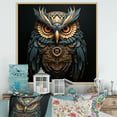 thumbnail image 1 of Designart "The Golden Guardian Owl In Teal And Gold Baroque" Animals Owl Floater Framed Wall Art Prints, 1 of 5