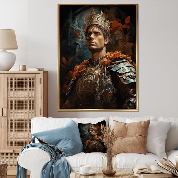 Designart "The Great Emperor Constantine Portrait" Emperor Floater Framed Canvas Art Print