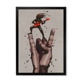 thumbnail image 1 of Designart 'The Guitarist On Rock and Roll Sign' Modern Framed Art Print, 1 of 4