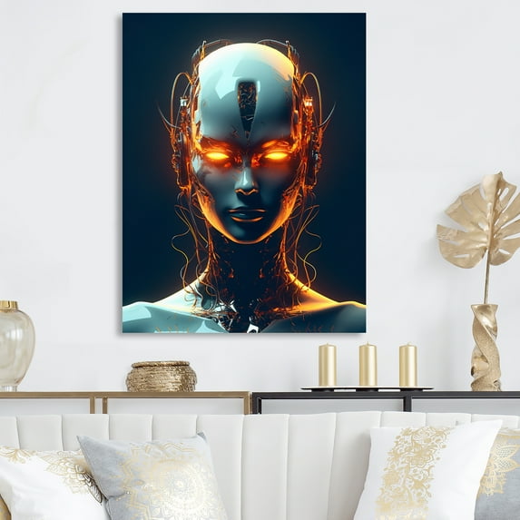 Designart "The Intelligence of Machines III" Robot Metal Wall Art