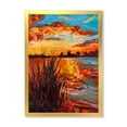 thumbnail image 1 of Designart 'The Lake At Sunset Evening Glow I' Nautical & Coastal Framed Art Print, 1 of 4