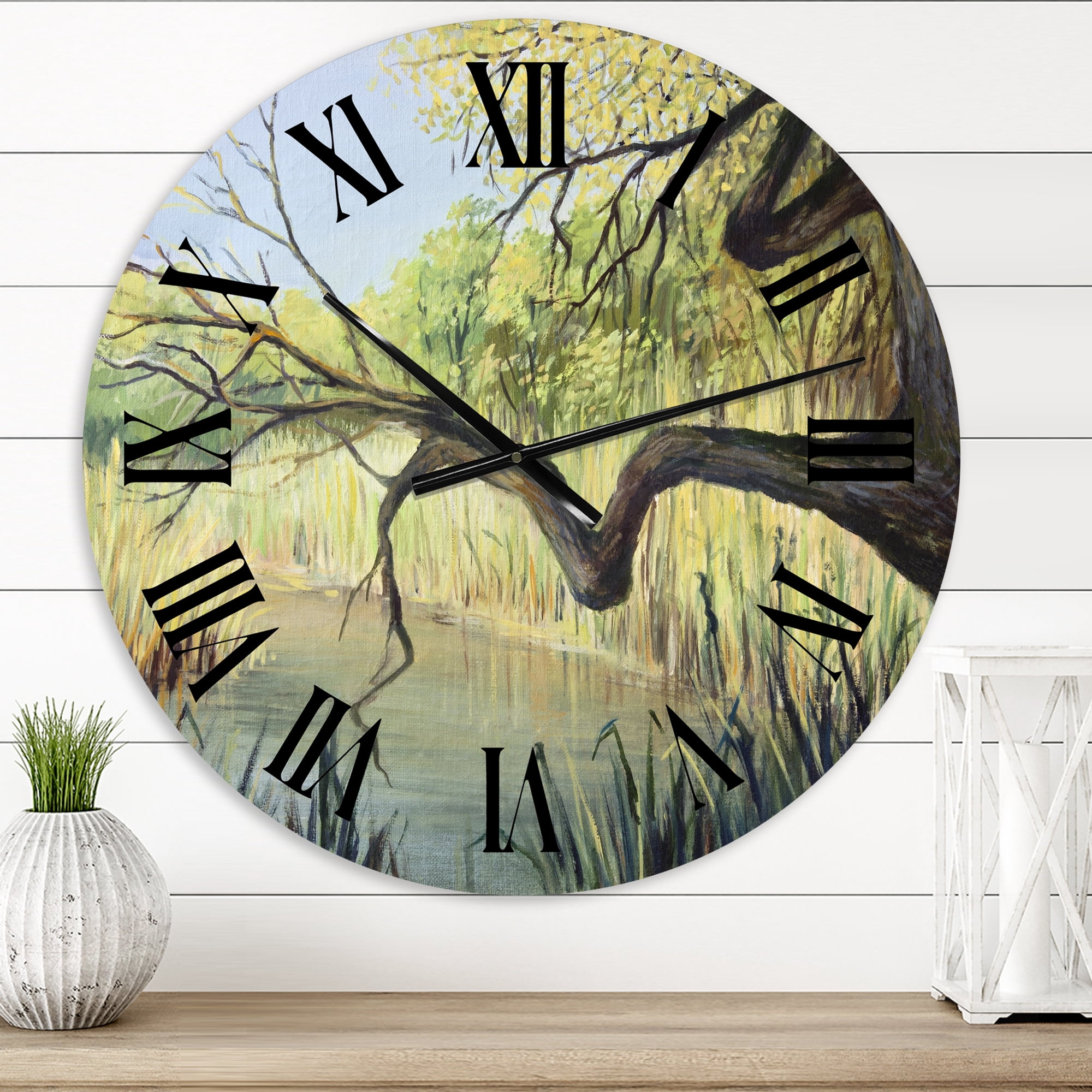 Designart 'The Lake Of Silence' Lake House Wall Clock