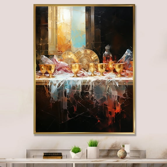 Designart "The Last Supper Vibrant Pop Art" Christianity Floater Framed Canvas Prints