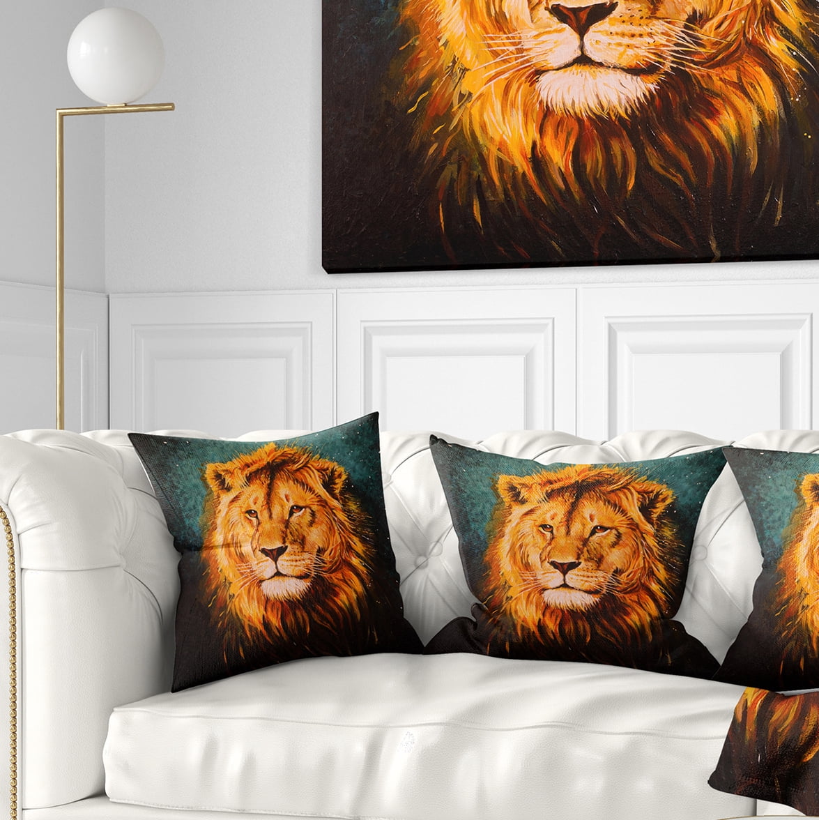 Designart The Lion of Judah - Animal Throw Pillow - 18x18