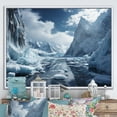 thumbnail image 1 of Designart "The Majestic Glacial Landscape" Landscapes Floater Framed Wall Art Living Room, 1 of 7