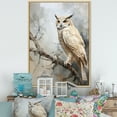 thumbnail image 1 of Designart "The Majestic Owl'S Wise Watch II" Animals Owl Floater Framed Wall Decor, 1 of 5