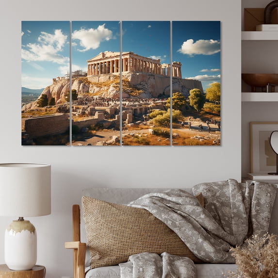Designart "The Majesty of the Acropolis in Greece" Landscapes Metal Wall Art Set