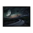 thumbnail image 1 of Designart 'The Meadow Under Full Moon With Rural Road Through ' Nautical & Coastal Framed Art Print, 1 of 4
