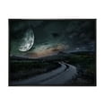 thumbnail image 1 of Designart 'The Meadow Under Full Moon With Rural Road Through ' Nautical & Coastal Framed Canvas Wall Art Print, 1 of 5