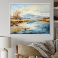 thumbnail image 1 of Designart "The Minimalistic Charm Of Lakes And Rivers" Landscape Lake River Floater Framed Canvas Prints, 1 of 5