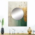 thumbnail image 1 of Designart "The Minimalistic Horizon in Gold and Teal II" Abstract Painting Mirror Wall Decor - Modern Beige Abstract Living Room Wall Mirror Art - 32" x 24" Inch, 1 of 5