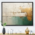 thumbnail image 1 of Designart "The Minimalistic Horizon In Gold And Teal II" Abstract Painting Floater Framed Canvas Wall Art, 1 of 5