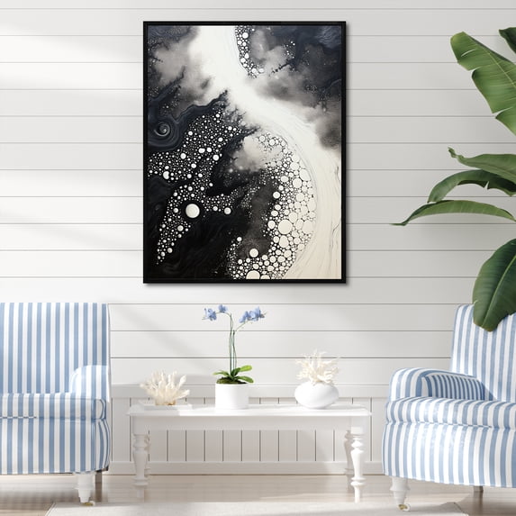 Designart "The Monochromatic Flow Of Coral Rivers II" Coastal Coral Under Water Floater Framed Canvas Prints