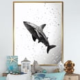 thumbnail image 1 of Designart "The Monochrome Ballet Of Grey Sharks II" Shark Floater Framed Wall Art Prints, 1 of 5