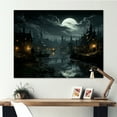 thumbnail image 1 of Designart "The Moody Aesthetics Of A Night Factory" Factories Wall Art Living Room, 1 of 7