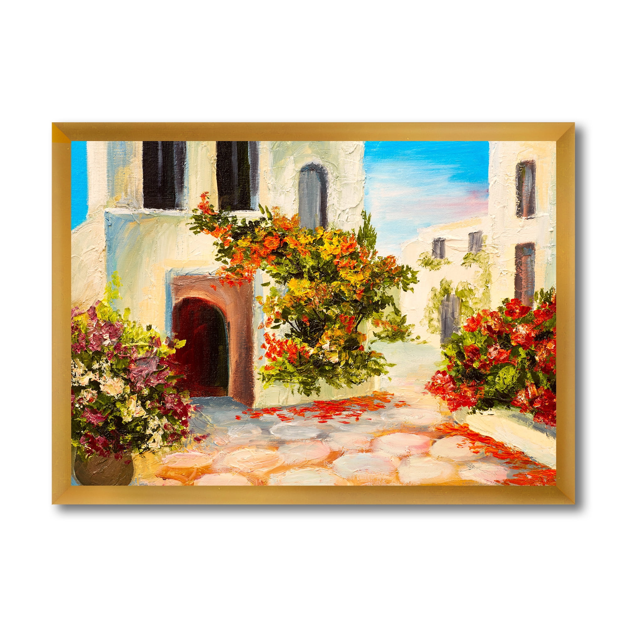 Designart 'The Mountain With Flowers With Little House I' Nautical & Coastal Framed Art Print