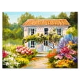 thumbnail image 1 of Designart ' The Mountain With Flowers With Little House II ' Traditional Canvas Wall Art Print, 1 of 4