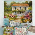 thumbnail image 1 of Designart 'The Mountain With Flowers With Little House II' Traditional Print on Natural Pine Wood, 1 of 5