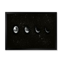 Designart 'The Night Sky With Moon Phases' Modern Framed Art Print